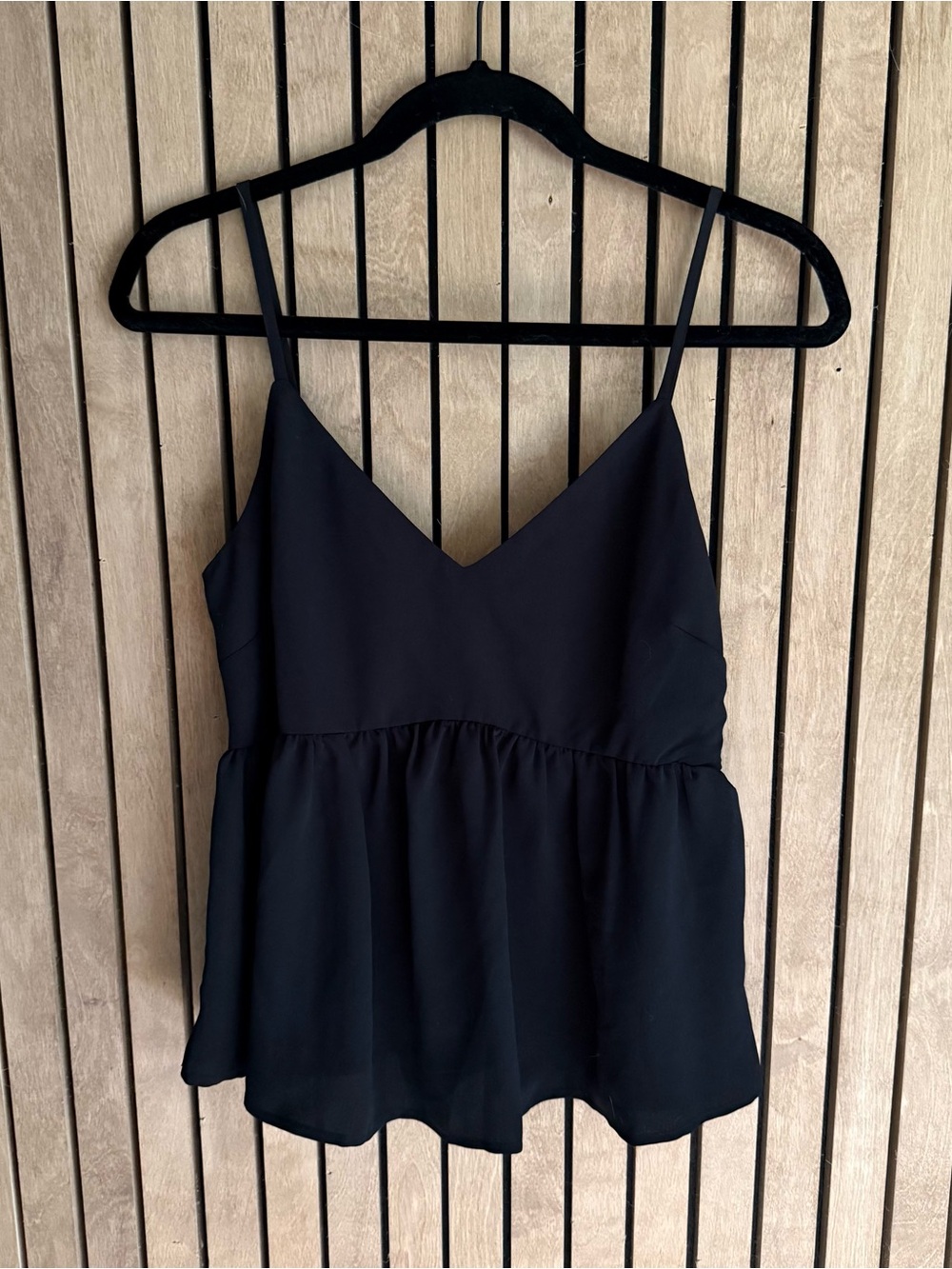 Wishlist Black V-Neck Spaghetti Strap Peplum Cami